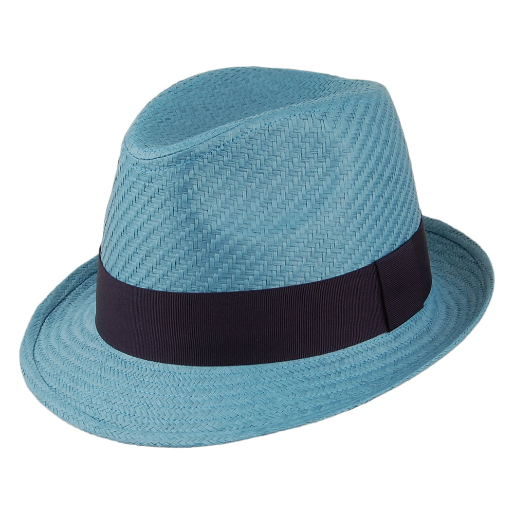 Chapeau Trilby en Paille bleu FAILSWORTH