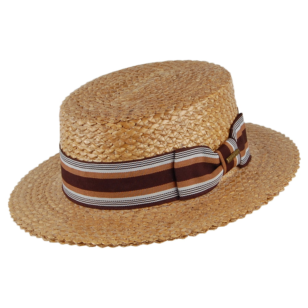 Chapeau Canotier en Paille Vintage blé STETSON