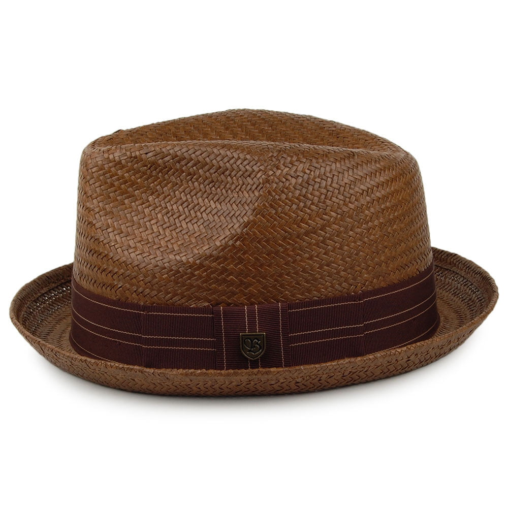 Chapeau Trilby en Paille Castor sépia-marron BRIXTON