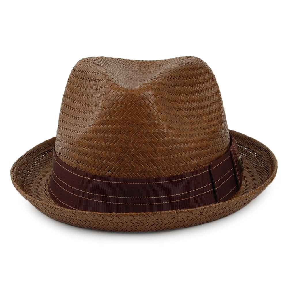 Chapeau Trilby en Paille Castor sépia-marron BRIXTON