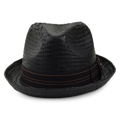 Chapeau Trilby en Paille Castor noir-beige sable BRIXTON