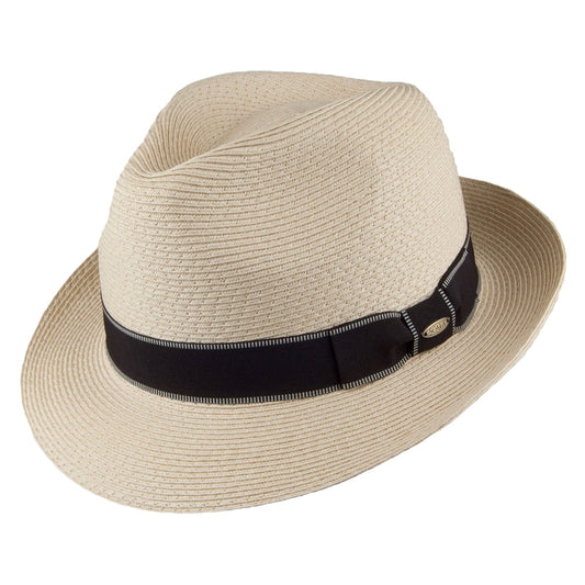 Chapeau Fedora en Paille Toyo Tressage Fin Wyatt naturel SCALA