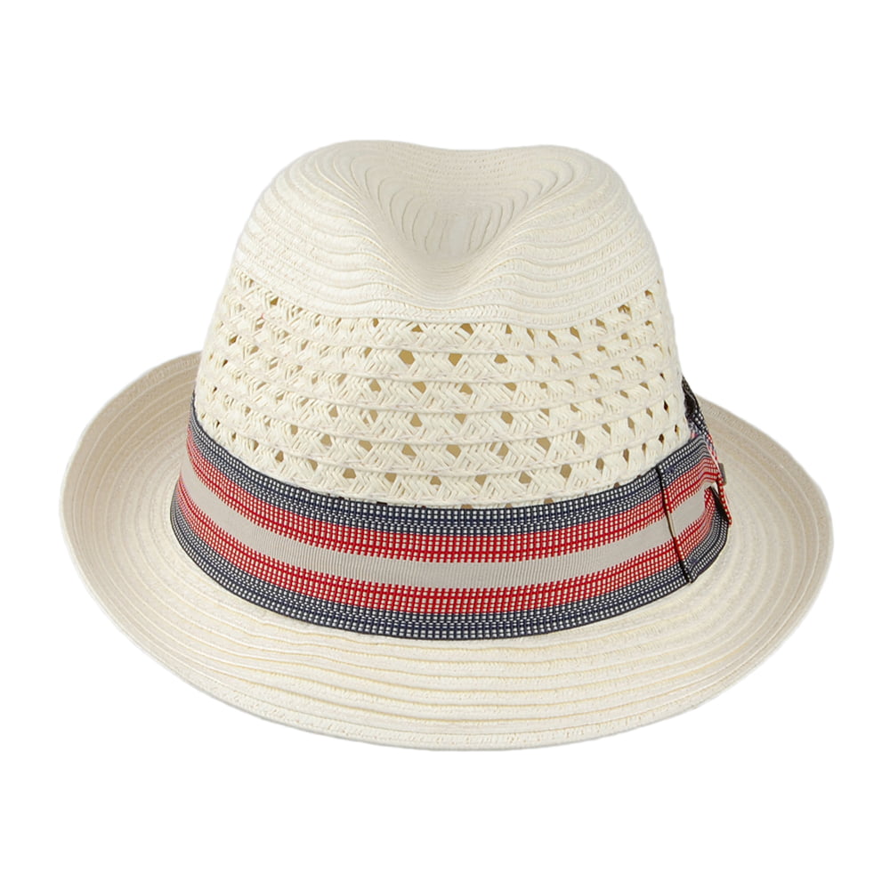 Chapeau Fedora en Papier Tressé Ventilé Baytown ivoire SCALA