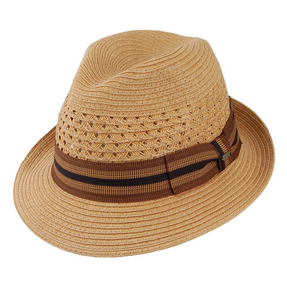Chapeau Fedora en Papier Tressé Ventilé Baytown thé SCALA