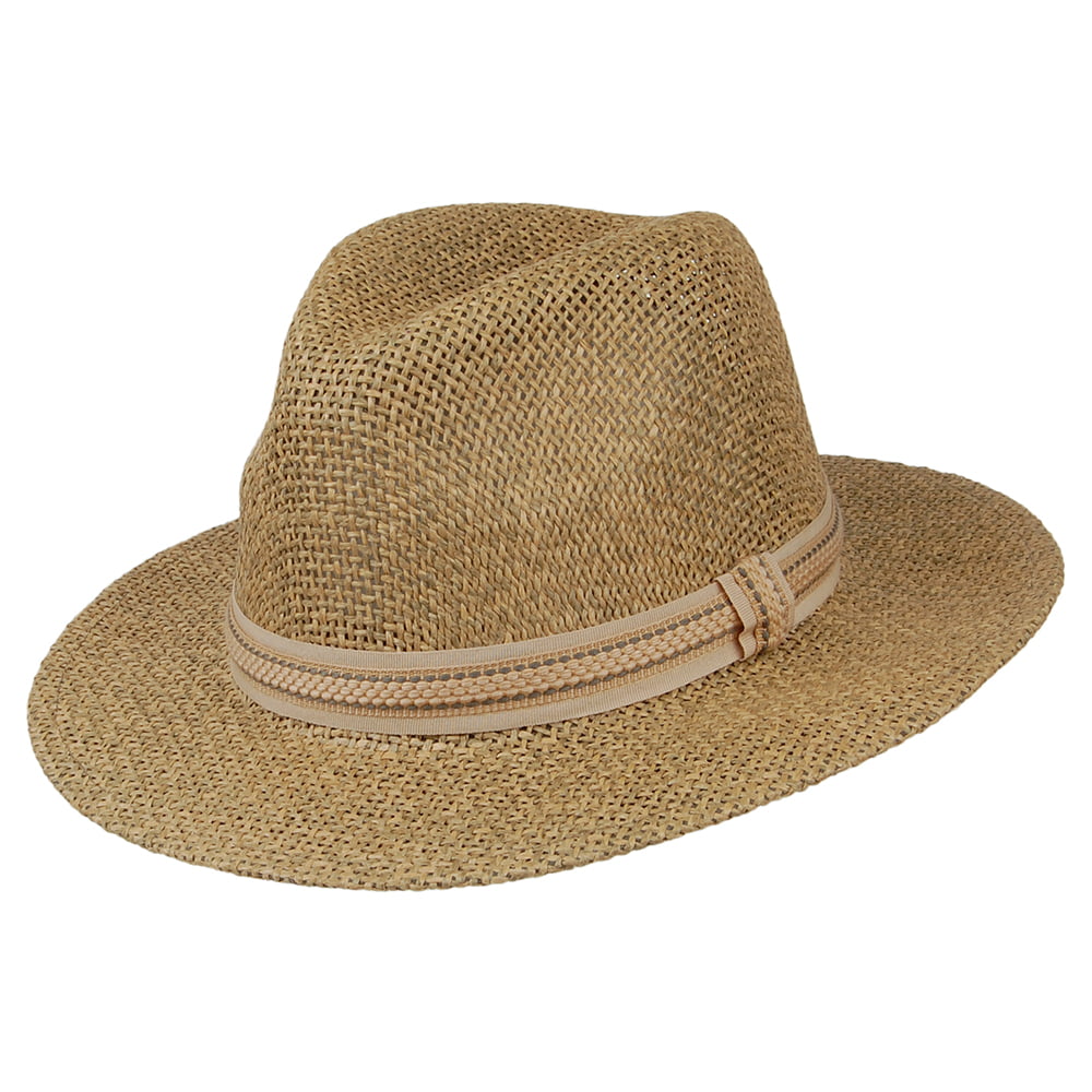 Chapeau Fedora Safari en Paille Toyo Matte Latitude naturel DORFMAN PACIFIC