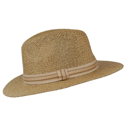Chapeau Fedora Safari en Paille Toyo Matte Latitude naturel DORFMAN PACIFIC