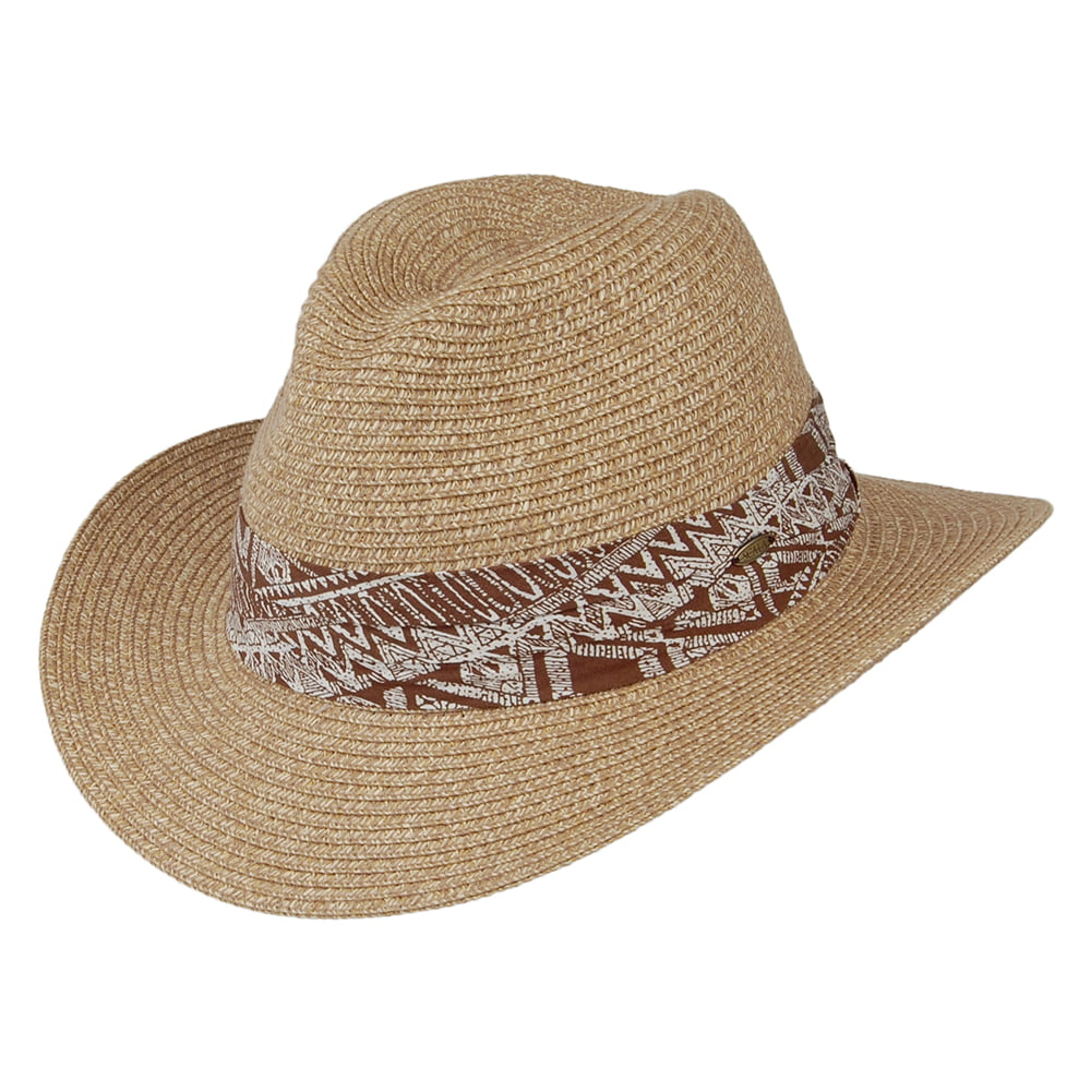 Chapeau Fedora Safari en Paille Toyo beige sable SCALA