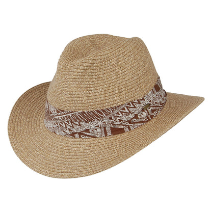 Chapeau Fedora Safari en Paille Toyo beige sable SCALA