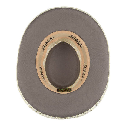 Chapeau Gambler de Golf en Paille naturel-bleu SCALA