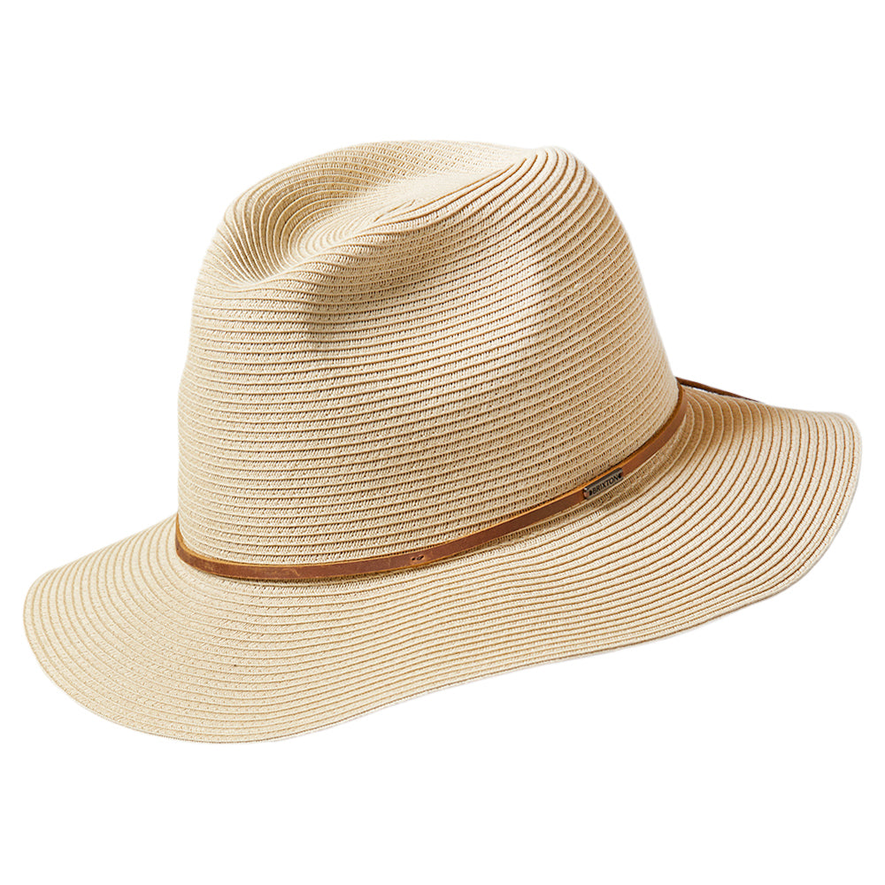 Chapeau Fedora en Paille Pliable Wesley beige sable BRIXTON