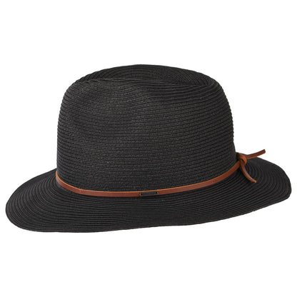 Chapeau Fedora en Paille Pliable Wesley noir BRIXTON
