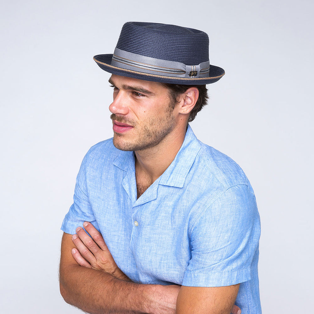 Chapeau Pork Pie Carver bleu marine BAILEY