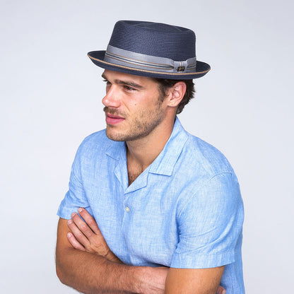 Chapeau Pork Pie Carver bleu marine BAILEY