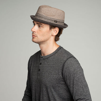 Chapeau Trilby en Paille Toyo Hooper anthracite BAILEY