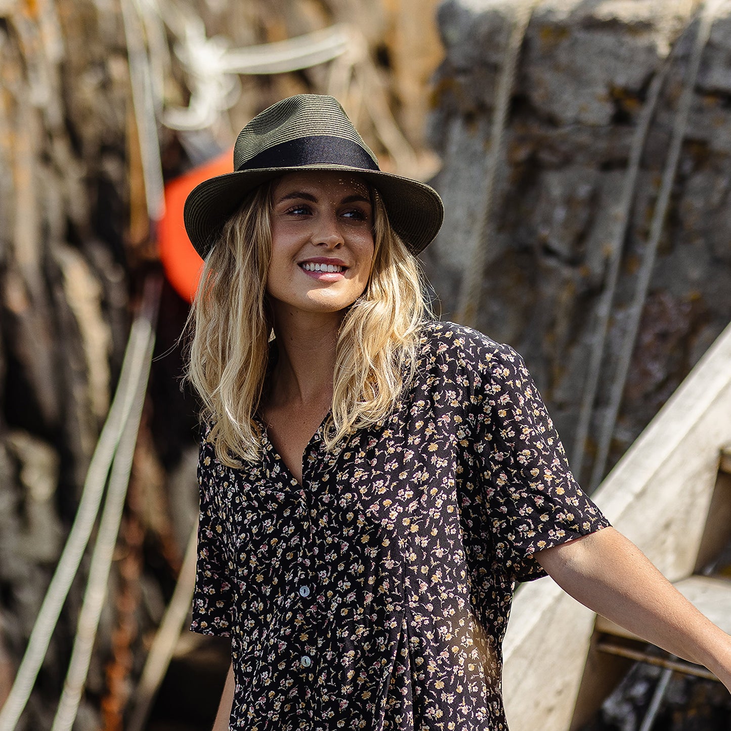 Chapeau Fedora Été en Paille Summer C- Crown olive JAXON & JAMES