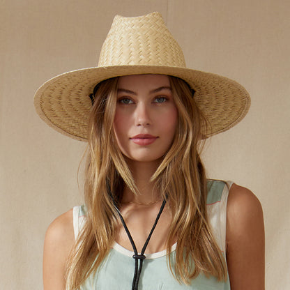 Chapeau Lifeguard en Paille avec Corde Noire Bells II beige sable BRIXTON