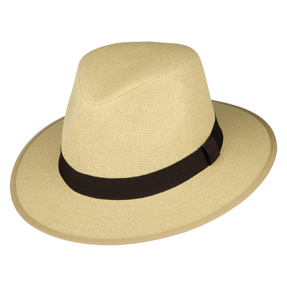 Chapeau Fedora Safari en Paille Toyo beige sable FAILSWORTH