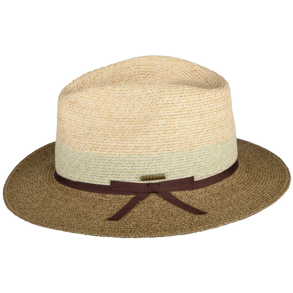 Chapeau Fedora Safari Tricolore Traveller beige-marron STETSON