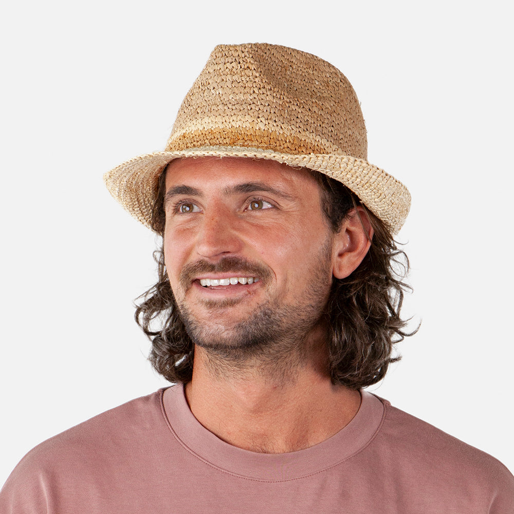Chapeau Trilby en Raphia Brisbane blé BARTS