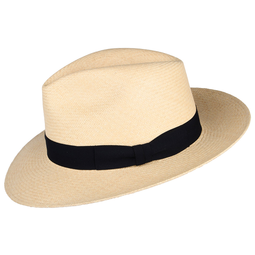 Chapeau Fedora Panama à Bord Baissé naturel-bleu marine FAILSWORTH