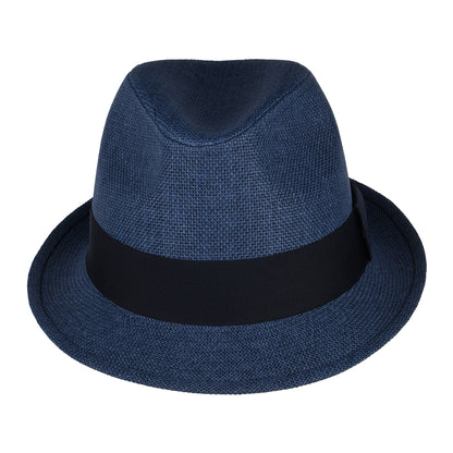 Chapeau Trilby en Paille Toyo bleu marine FAILSWORTH
