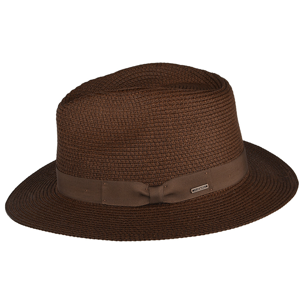 Chapeau Fedora en Paille Toyo Rio marron BRIXTON