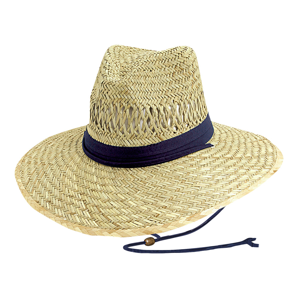 Chapeau Lifeguard en Paille de Jonc naturel-bleu marine DORFMAN PACIFIC