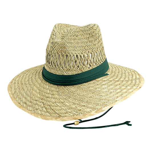 Chapeau Lifeguard en Paille de Jonc naturel-vert foncé DORFMAN PACIFIC
