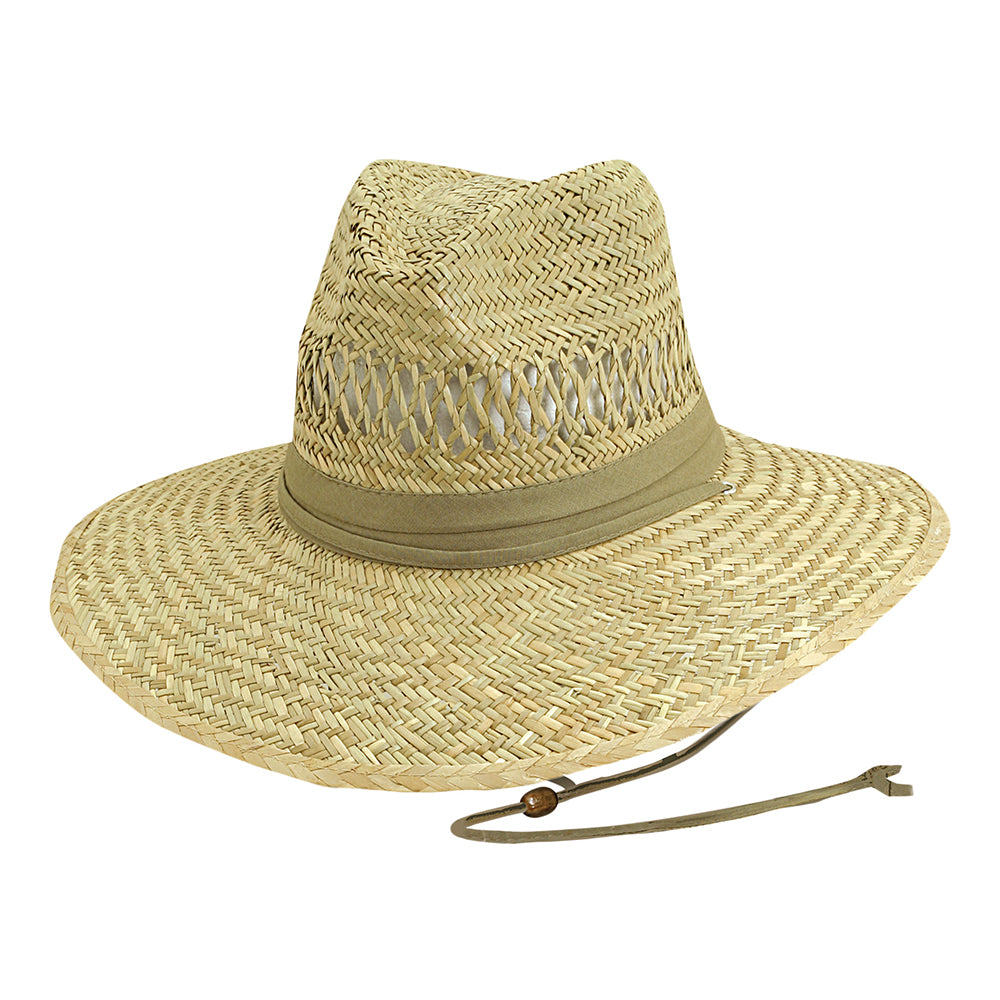 Chapeau Lifeguard en Paille de Jonc naturel-khaki DORFMAN PACIFIC