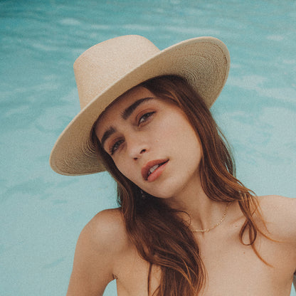 Chapeau Fedora en Paille Marcos naturel BRIXTON