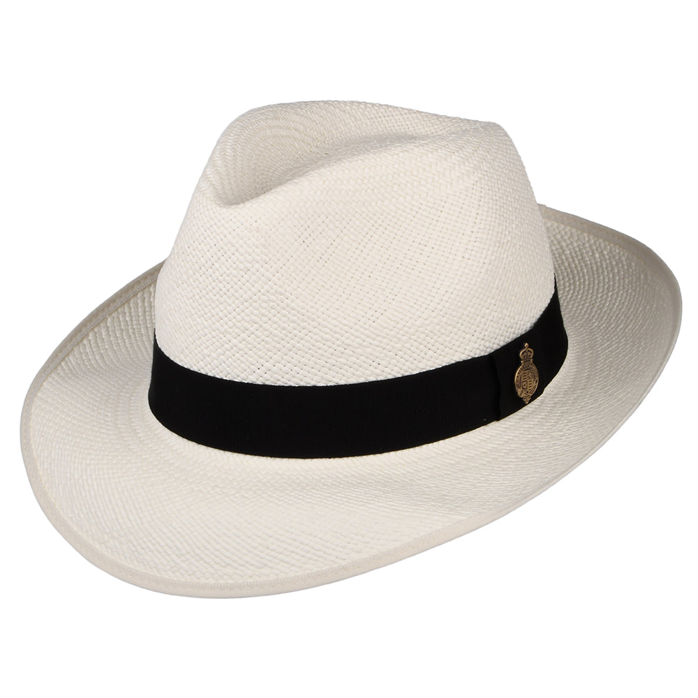 Chapeau Fedora Panama avec Bandeau noir Classic Preset décoloré CHRISTYS
