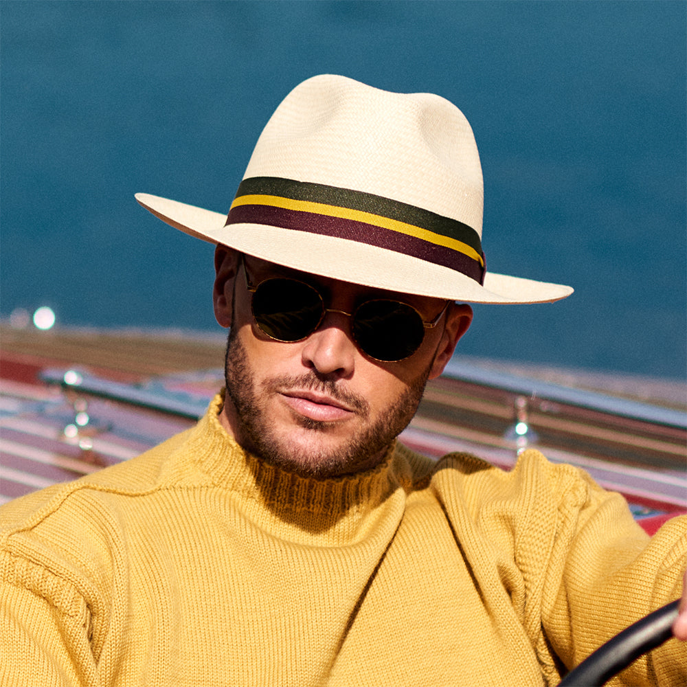 Chapeau Fedora Panama Regimental naturel FAILSWORTH