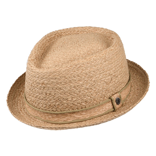 Chapeau Pork Pie en Raphia Diamond Crown naturel JAXON & JAMES