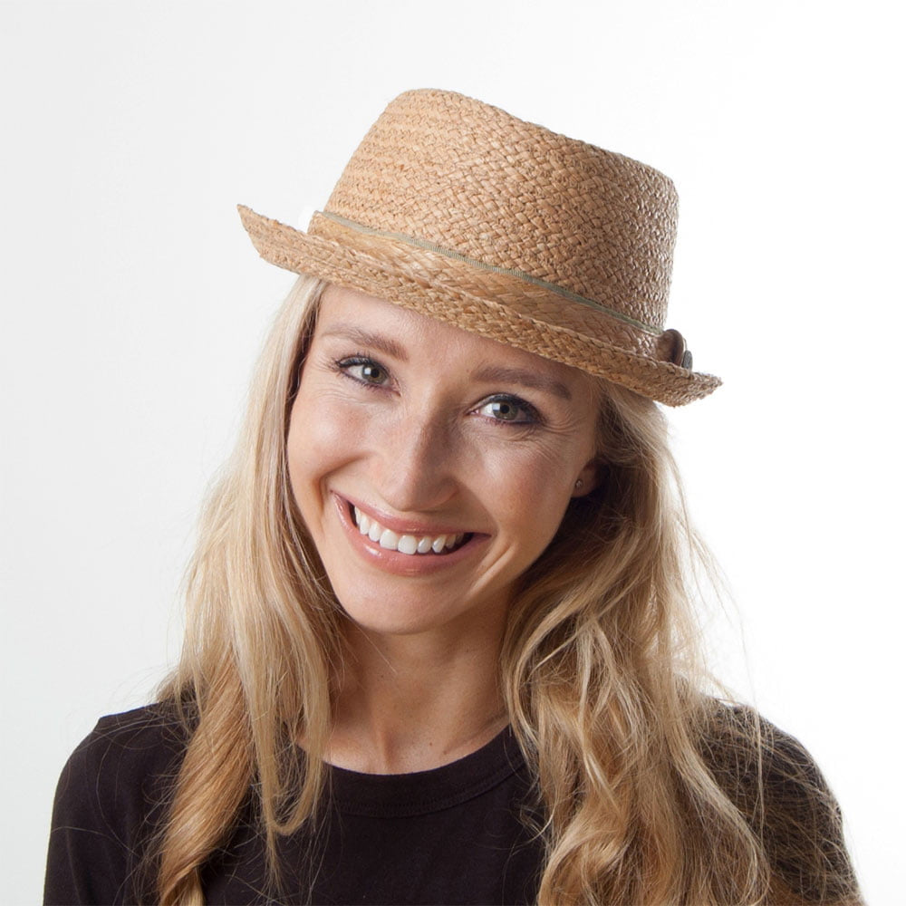 Chapeau Pork Pie en Raphia Diamond Crown naturel JAXON & JAMES