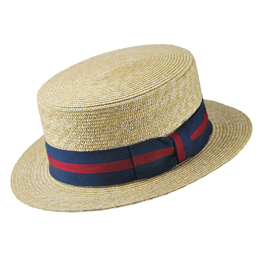 Chapeau Canotier en Paille avec Bandeau à Rayures naturel JAXON & JAMES