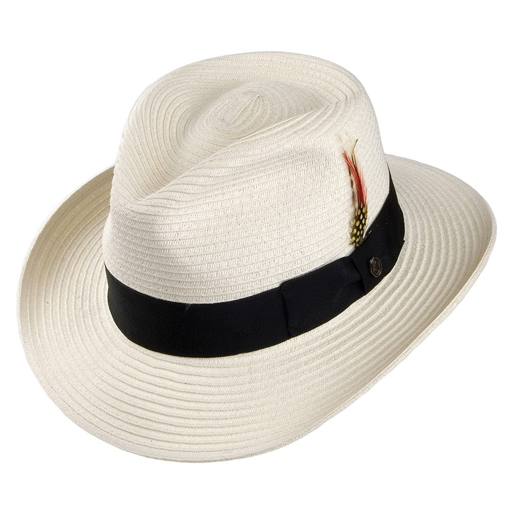 Chapeau Fedora Été en Paille Summer C- Crown ivoire JAXON & JAMES