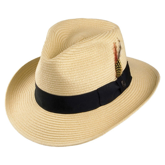 Chapeau Fedora Été en Paille Summer C- Crown naturel JAXON & JAMES