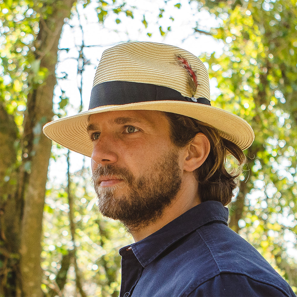 Chapeau Fedora Été en Paille Summer C- Crown naturel JAXON & JAMES