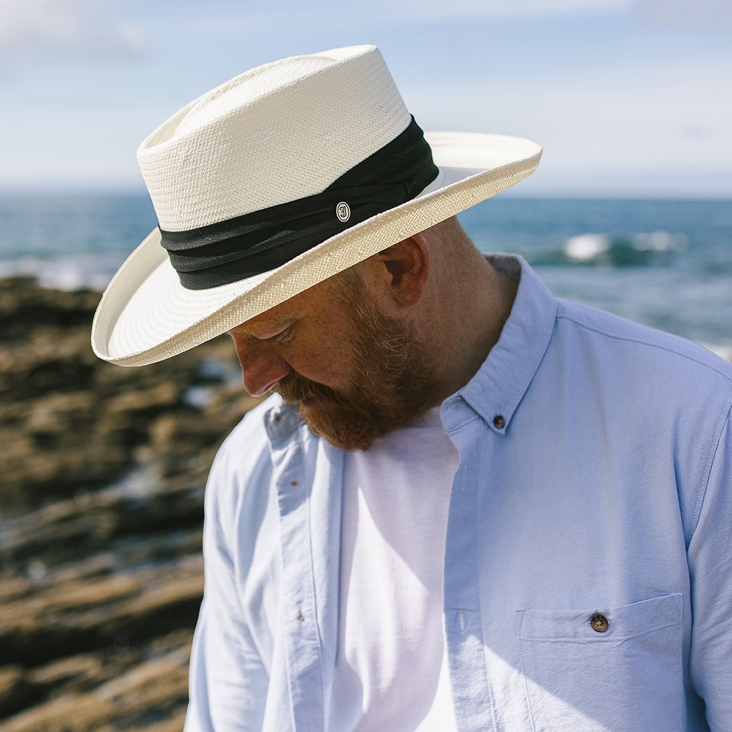 Chapeau Gambler en Paille Toyo Ivory naturel JAXON & JAMES