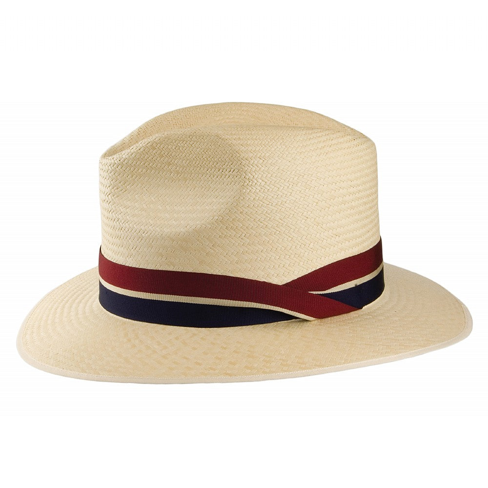 Chapeau Fedora Panama Safari avec Bandeau à Rayures OLNEY