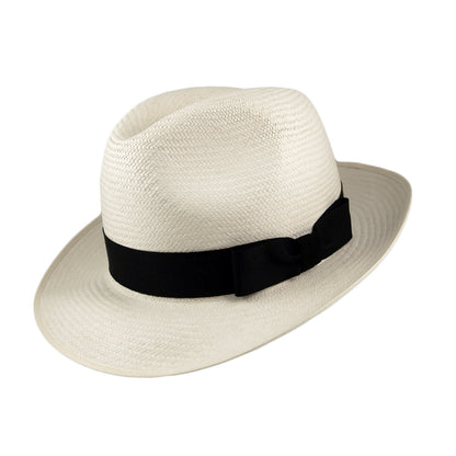 Chapeau Fedora Panama Excellent naturel avec Bandeau noir OLNEY