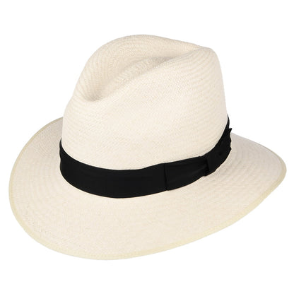 Chapeau Fedora Panama Safari avec Bandeau noir Safari décoloré OLNEY
