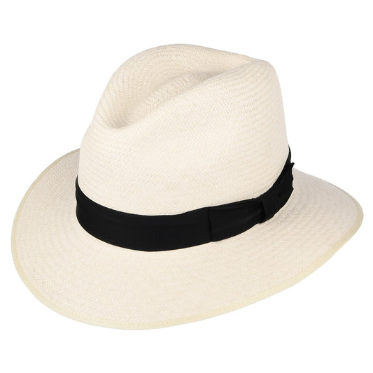 Chapeau Fedora Panama Safari avec Bandeau noir Safari décoloré OLNEY