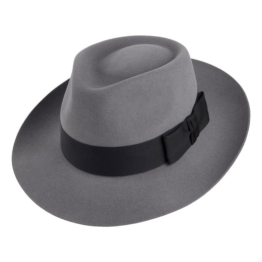 Chapeau Fedora en Fourrure Feutrée Casablanca gris clair CHRISTYS