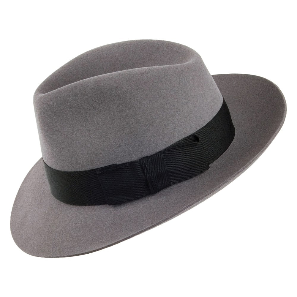 Chapeau Fedora en Fourrure Feutrée Knightsbridge gris clair CHRISTYS