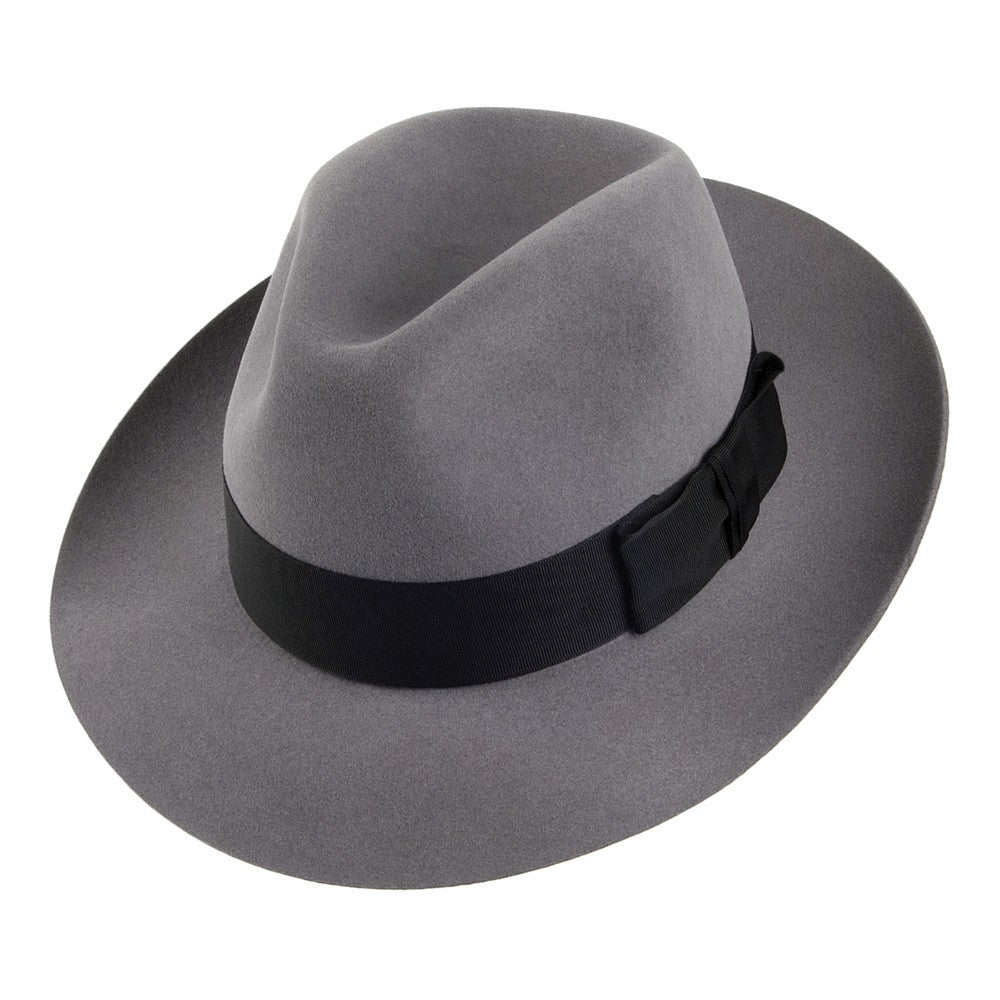 Chapeau Fedora en Fourrure Feutrée Knightsbridge gris clair CHRISTYS