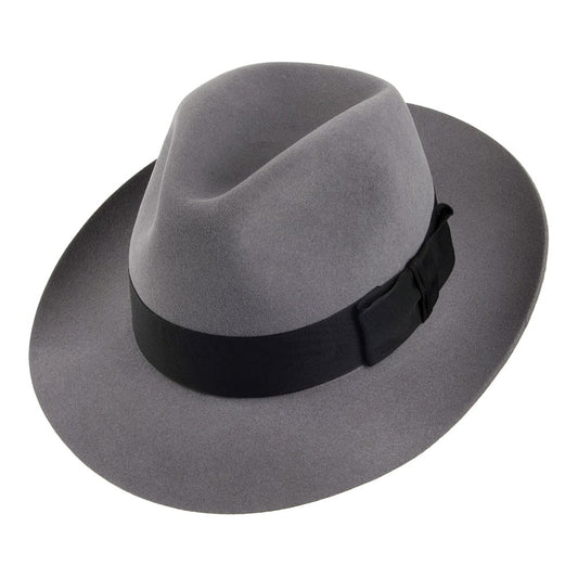 Chapeau Fedora en Fourrure Feutrée Knightsbridge gris clair CHRISTYS