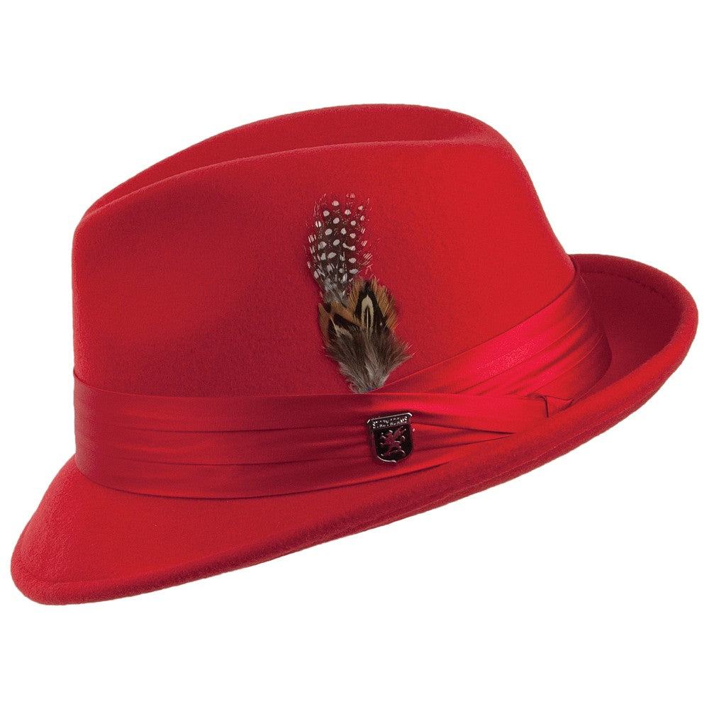Chapeau Trilby en Laine Feutrée Déformable rouge STACY ADAMS