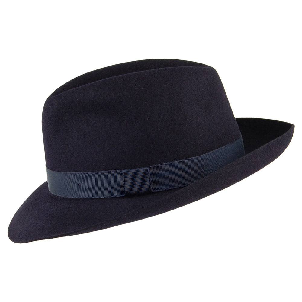 Chapeau Fedora en Fourrure Feutrée Foldaway bleu marine CHRISTYS