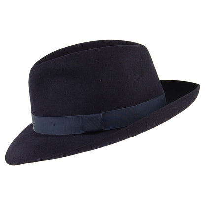 Chapeau Fedora en Fourrure Feutrée Foldaway bleu marine CHRISTYS